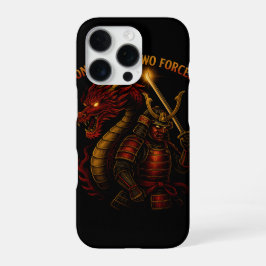One Spirit, Two Forces | Samurai & Dragon iPhone 16 Proケース
