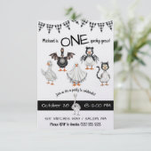 ONE Spooky Goose! Halloween First Birthday Party 招待状 (スタンド正面)