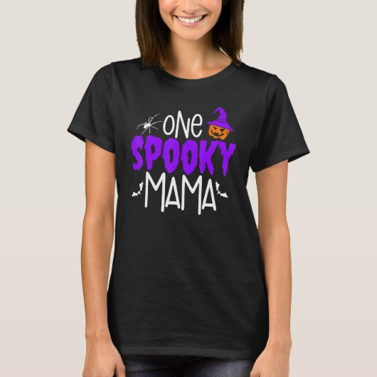 One Spooky Mama Pumpkin Halloween Holiday Tシャツ (正面)