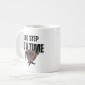 One step at a time grey cat coffee mug コーヒーマグカップ (正面左)
