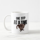 One step at a time grey cat coffee mug コーヒーマグカップ (左)