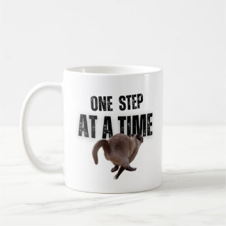 One step at a time grey cat coffee mug コーヒーマグカップ