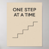 One Step at a Time – Minimalist Motivational ポスター (正面)