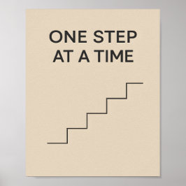 One Step at a Time – Minimalist Motivational ポスター
