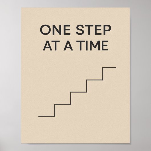 One Step at a Time – Minimalist Motivational ポスター (正面)