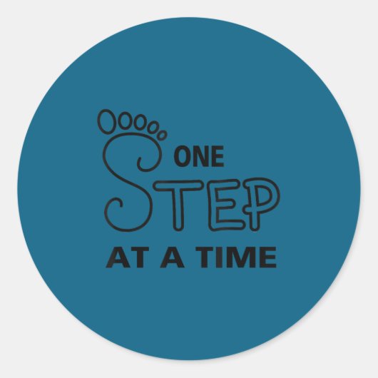 One Step At A Time Progress Motivational Rehab ラウンドシール (正面)