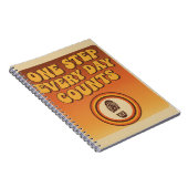 One Step Every Day – Retro Motivational Notebook ノートブック (右側)