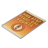 One Step Every Day – Retro Motivational Notebook ノートブック (左側)