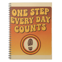 One Step Every Day – Retro Motivational Notebook ノートブック