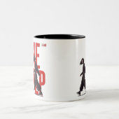 One Step Forward Minimalist Graphic Design ツートーンマグカップ (中央)