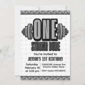 One Strong Dude - 1歳の誕生日招待状 招待状 (正面)