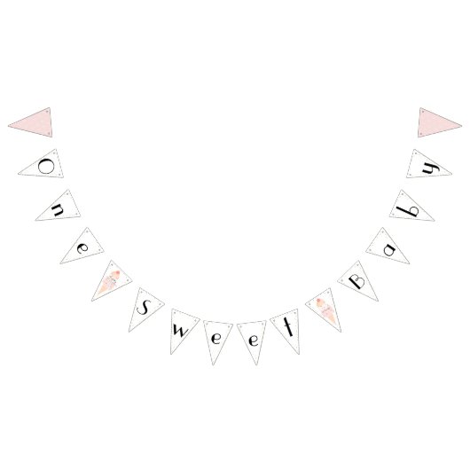 One Sweet Baby Ice Cream Pink Girl Baby Shower バンティングフラッグ (全)
