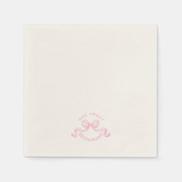 One Sweet Beginning | ピンクとホワイトの結婚式の引出物 スタンダードカクテルナプキン