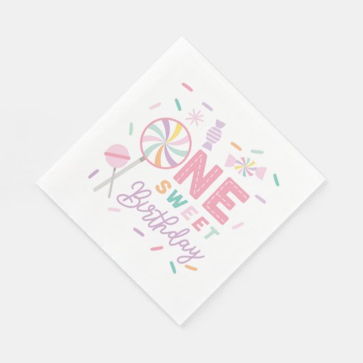 One Sweet Birthday Luncheon Napkin スタンダードランチョンナプキン (角)