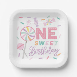 One Sweet Birthday Luncheon Napkin ペーパープレート