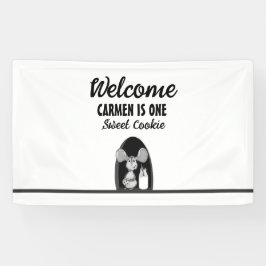 One Sweet Cookie ミルクマウス 1歳の誕生日 横断幕