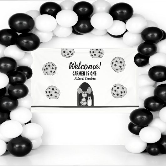 One Sweet Cookie Mouse First Birthday 横断幕