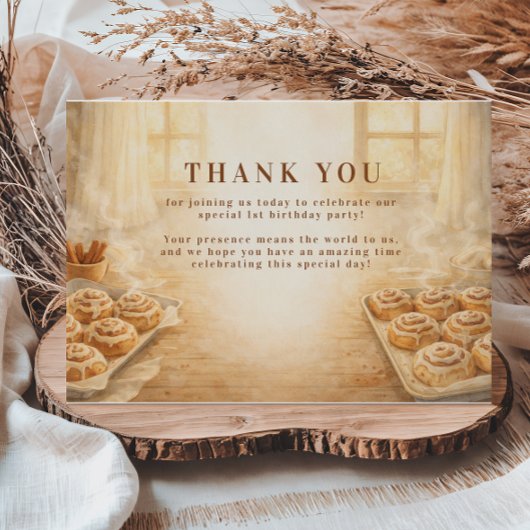 One Sweet Little Bun First Birthday サンキューカード