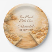 One Sweet Little Bun First Birthday ペーパープレート (正面)