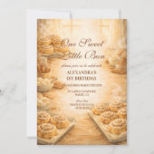 One Sweet Little Bun First Birthday 招待状 (正面)