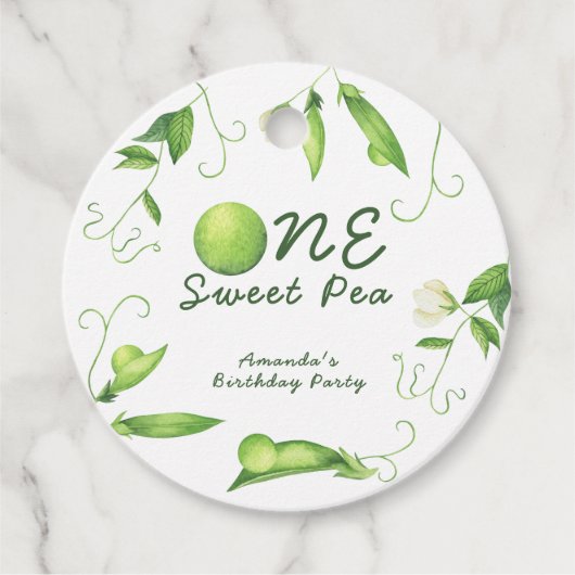 One Sweet Pea First Birthday フェイバータグ (正面)