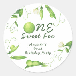 One Sweet Pea First Birthday ラウンドシール