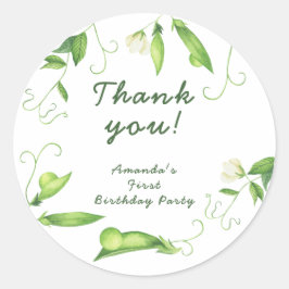 One Sweet Pea First Birthday ラウンドシール