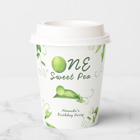 One Sweet Pea First Birthday 紙コップ (裏面)