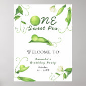 One Sweet Pea First Birthday Party Welcome ポスター (正面)