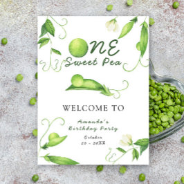 One Sweet Pea First Birthday Party Welcome ポスター