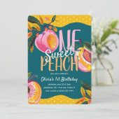 「One Sweet Peach」1歳の誕生日  招待状 (スタンド正面)
