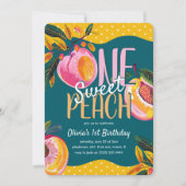 「One Sweet Peach」1歳の誕生日  招待状 (正面)