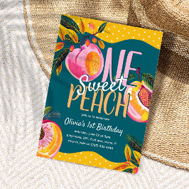 「One Sweet Peach」1歳の誕生日 招待状