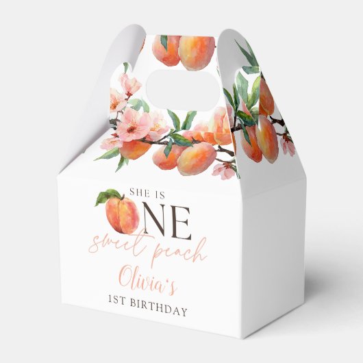 One Sweet Peach 1st Birthday  フェイバーボックス (正面サイド)