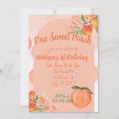 One Sweet Peach, 1st Birthday 招待状 (正面)