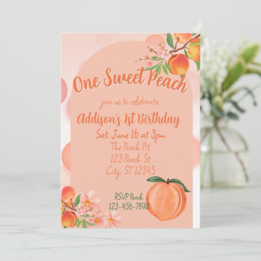 One Sweet Peach, 1st Birthday 招待状 (スタンド正面)