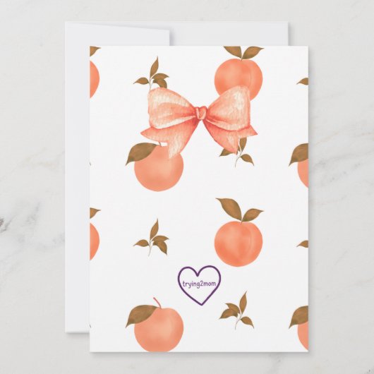 One Sweet Peach, 1st Birthday 招待状 (裏面)