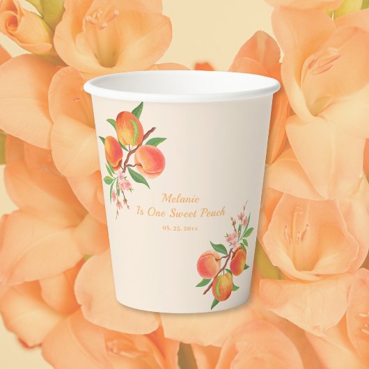 One Sweet Peach 1st Birthday Paper cup 紙コップ