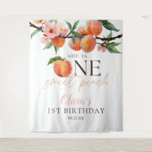One Sweet Peach 1st Birthday Photo Backdrop