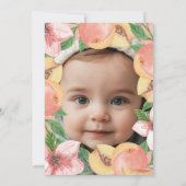 One Sweet Peach First Birthday photo 招待状 (裏面)