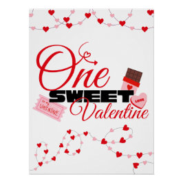 One Sweet Valentine First Birthday Decorations ポスター