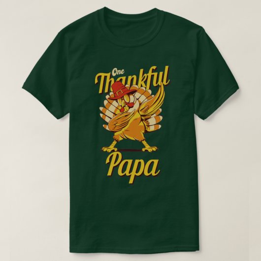 One Thank Papa Turkey Family Matching おもしろい Tha Tシャツ (デザイン正面)