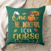 One Thankful ICU Nurse Pumpkin Stethoscope Thanksg クッション (ブランケット)