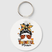 One Thankful Mama Funny Messy Bun Fall Autumn Than キーホルダー (正面)
