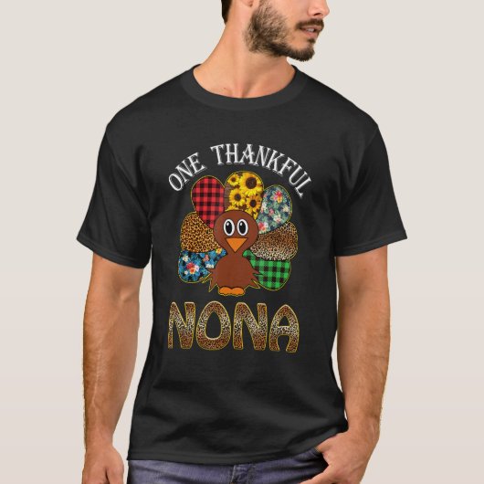 One Thankful Nona Turkey Leopard Thankgivings  1 Tシャツ (正面)