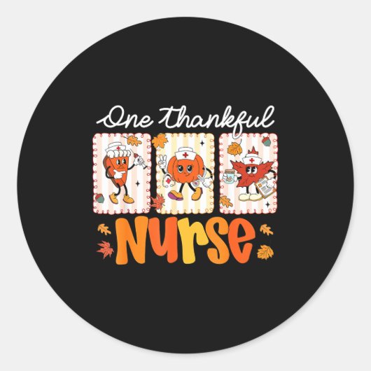 One Thankful Nurse Thanksgiving Turkey Day Nurse G ラウンドシール (正面)