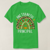 One Thankful Principal Leopard Rainbow Thanksgivin Tシャツ (デザイン正面)