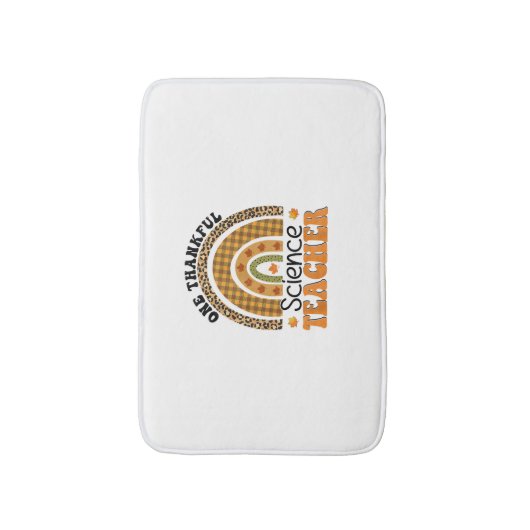 One Thankful Science先生Groovy Thanksgiving R バスマット (正面縦)