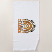 One Thankful Science先生Groovy Thanksgiving R ビーチタオル (正面)