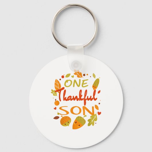 One Thankful Son Shirt Family Thanksgiving 2021 ma キーホルダー (正面)